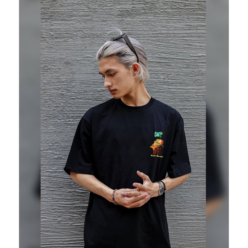 Áo thun form rộng tay lỡ unisex Hello , Áo phông form rộng nam nữ in hình Rango ATL019 100% cotton tự nhiên | BigBuy360 - bigbuy360.vn