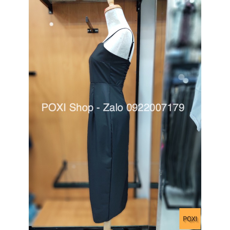[ẢNH THẬT] Đầm 2 Dây Maxi Nhún Lưng Xẻ Sau EMO (ĐEN) | BigBuy360 - bigbuy360.vn
