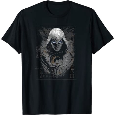 Áo Thun Nam Tay Ngắn In Hình Mặt Trăng Và Chữ Glyphs Marvel Cá Tính