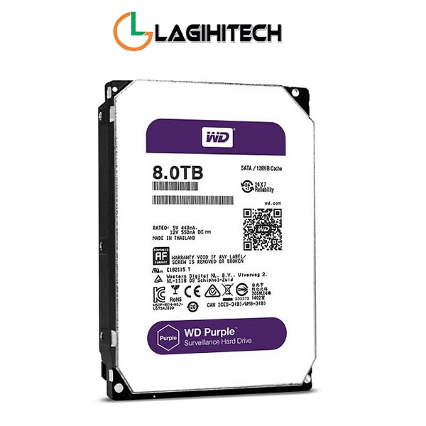 Ổ Cứng HDD WD Purple 4TB / 6TB / 8TB SATA iii 6GB/s 3.5 inch - Chính Hãng WD