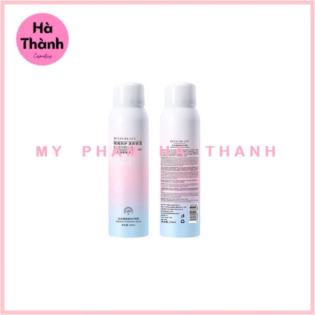 Xịt chống nắng trắng da Maycreate 150ml hàng nội địa trung