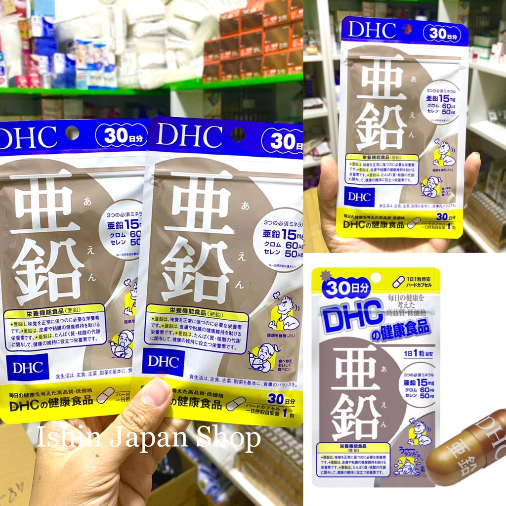 Viên uống bổ sung kẽm Dhc Zinc Nhật Bản hỗ trợ giảm mụn 30 ngày