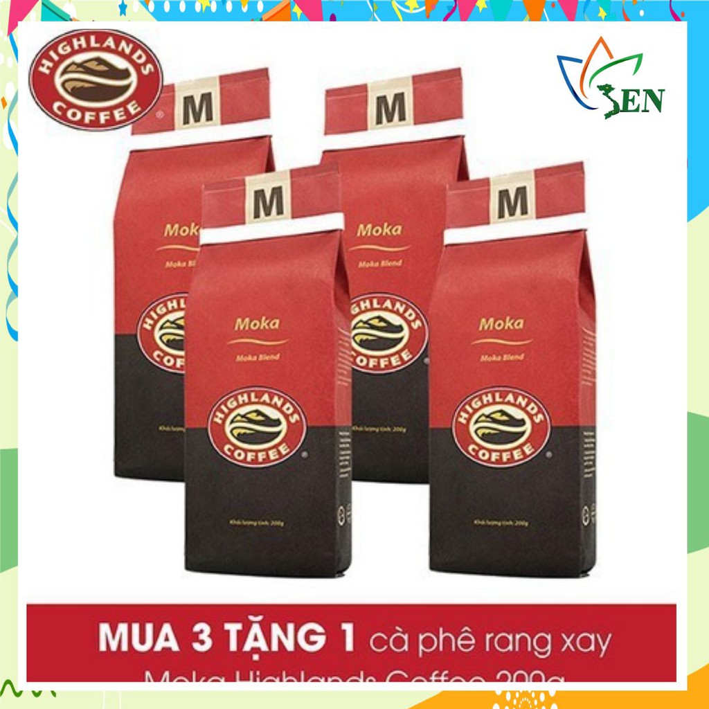 [SenXanh CAFE] Mua 3 gói tặng 1 gói Cà phê Rang xay Moka Highland Coffee 200g | BigBuy360 - bigbuy360.vn