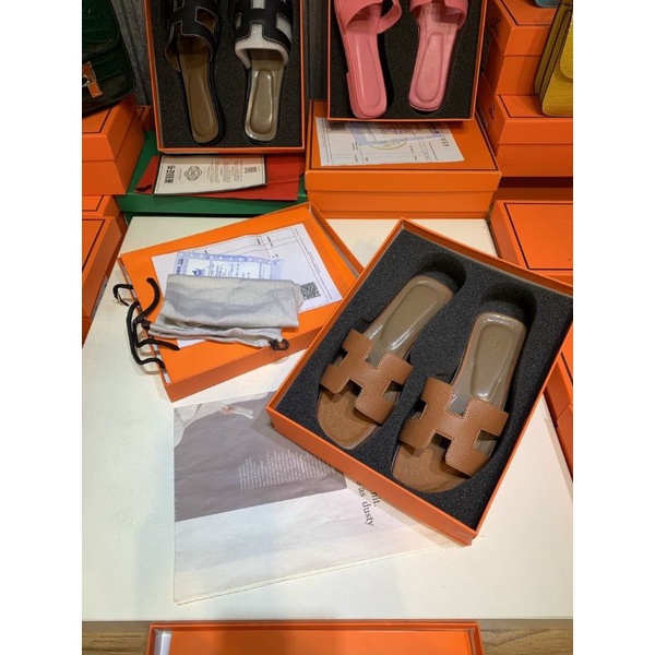 (VIDEO) Dép Nữ Hm Da Sần Chuẩn Loại 1 Fullbox Bill Túi Cao Cấp.