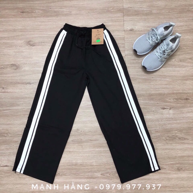 [BÁN CHẠY] Quần Ống Rộng Culottes- Suông Dài -2 Sọc