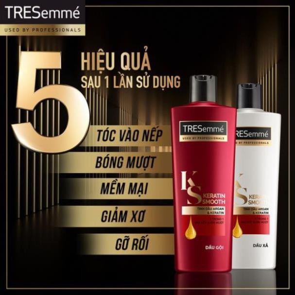 mailinh_4647 [Uni] Combo Gội 640G + Xả 620G Tresemmé Keratin Smooth Tinh Dầu Argan Và Keratin Vào Nếp Suôn Mượt