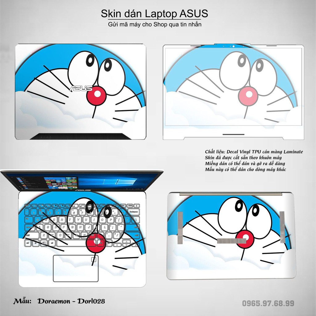 Skin dán Laptop Asus in hình Doraemon