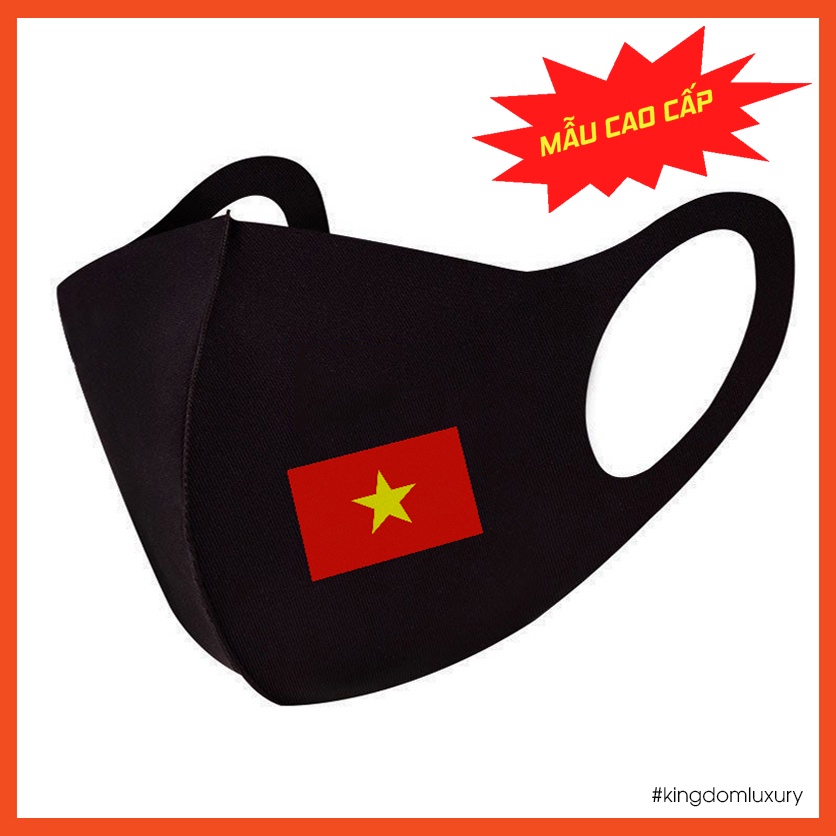 Khẩu Trang Vải Su Kháng Khuẩn Màu Đen Cờ Đỏ Sao Vàng Việt Nam – Đội Tuyển Việt Nam Sử Dụng – – top1shop