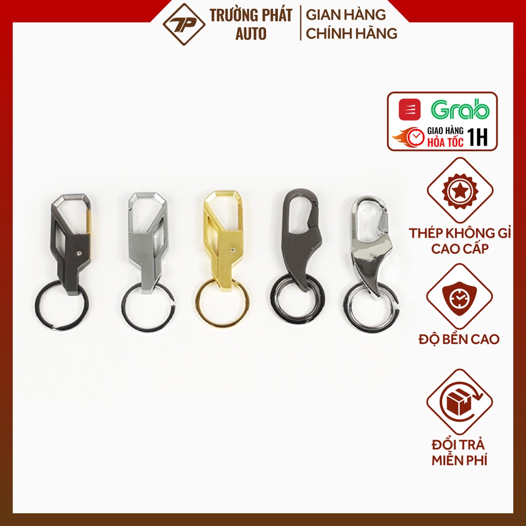 Móc chìa khóa trên xe ôtô, xe hơi bằng thép không gỉ