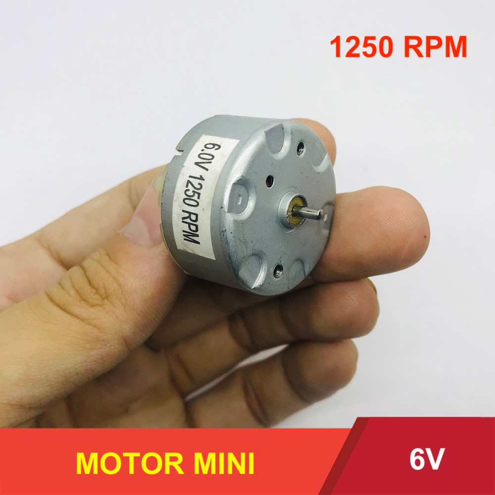 Mô tơ 6V tôc độ chậm 1250 RPM điện áp 6v chạy êm - LK0102