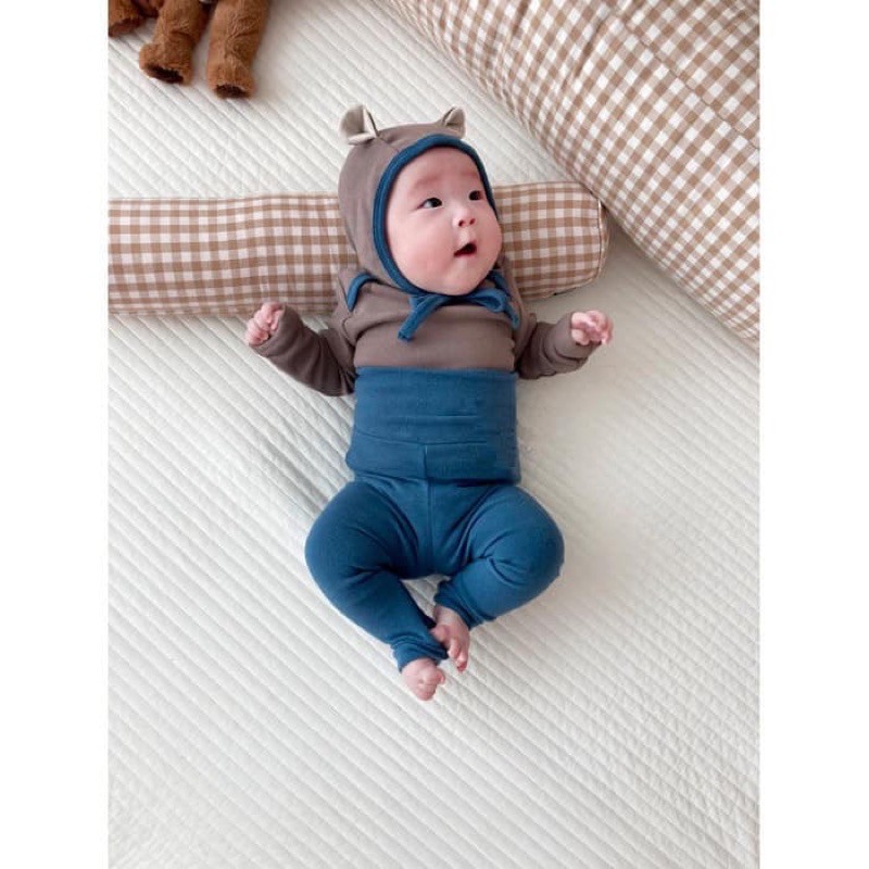 Set body tai cún 3 màu kèm quần và mũ bé trai-bé gái(Ảnh thật)