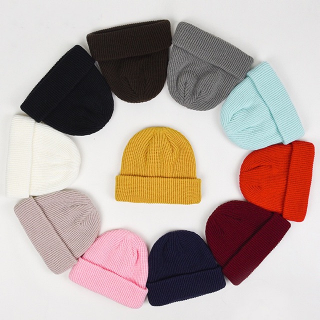 Mũ len beanie trơn unisex nhiều mầu lựa chọn