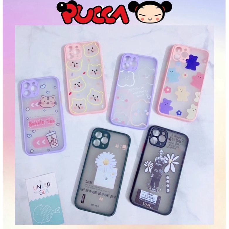 Ốp iPhone 11Pro Mặt Lưng Nhám Viền Nhựa Dẻo In Hình Kute