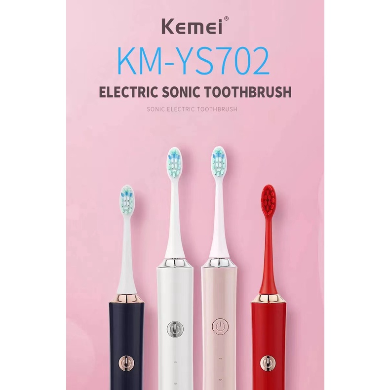 Bàn chải đánh răng Kemei dùng sóng âm 42.000 VPM 3 chế độ một lần sạc dùng đến 110 ngày cho người lớn