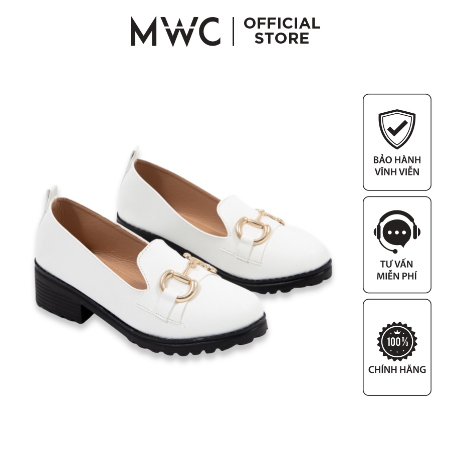 Giày MWC 9608 - Giày Oxford Nữ Đế 3cm Đính Kim Loại Phong Cách Vintage
