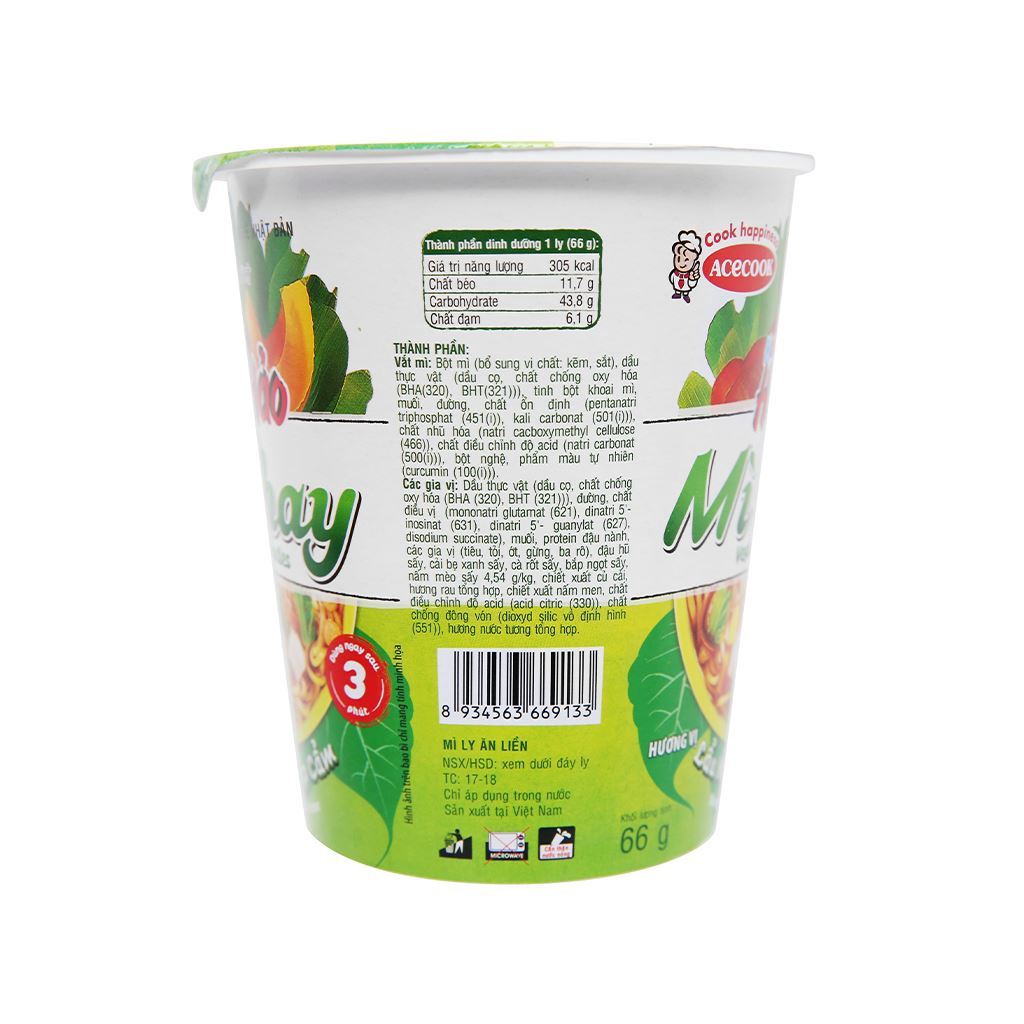 Thùng 24 ly Mì chay Handy Hảo Hảo lẩu nấm thập cẩm ly 66g