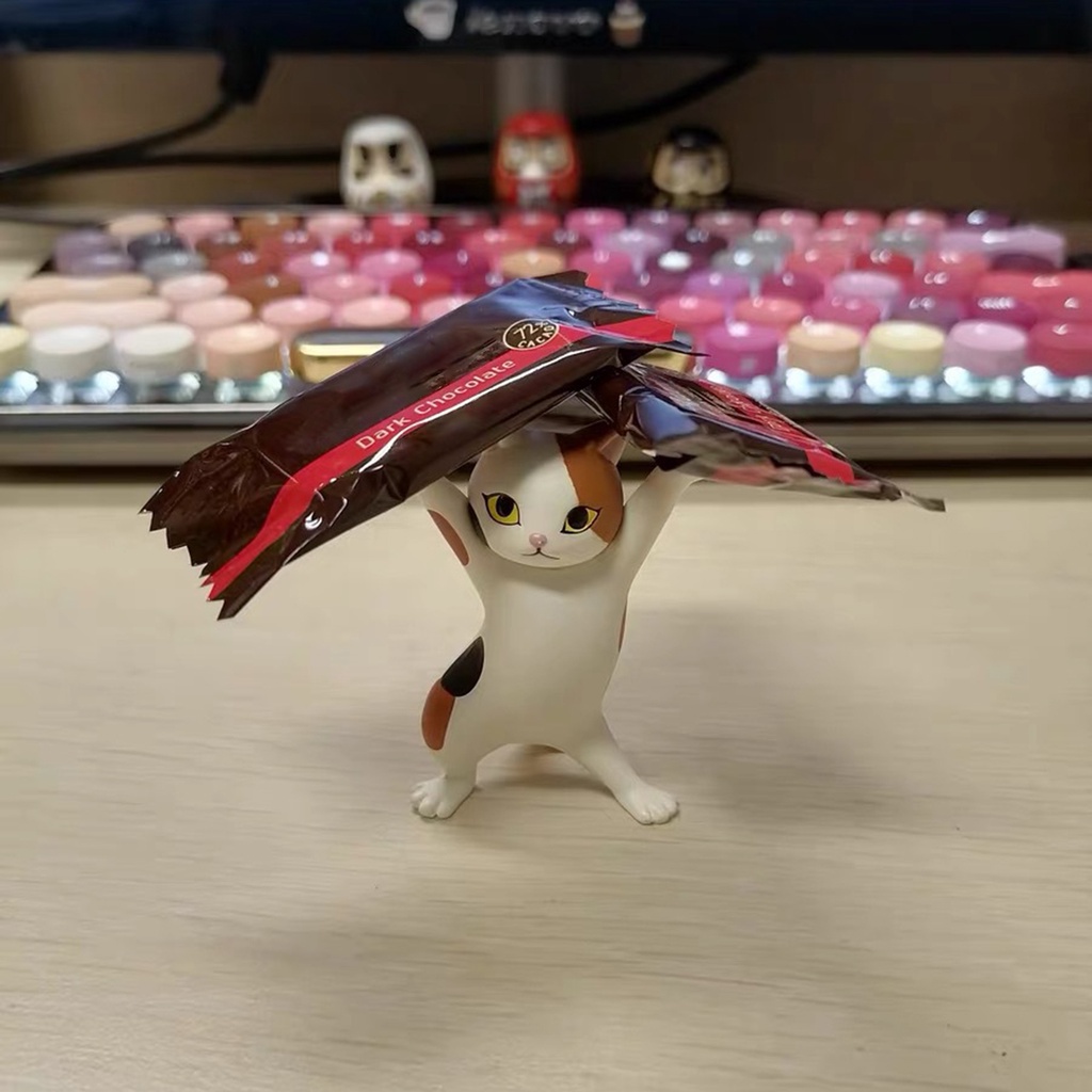 [BMM1] Giá Đỡ Tai Nghe Thủ Công Hình Mèo Nhảy Múa Để Bàn Trang Trí