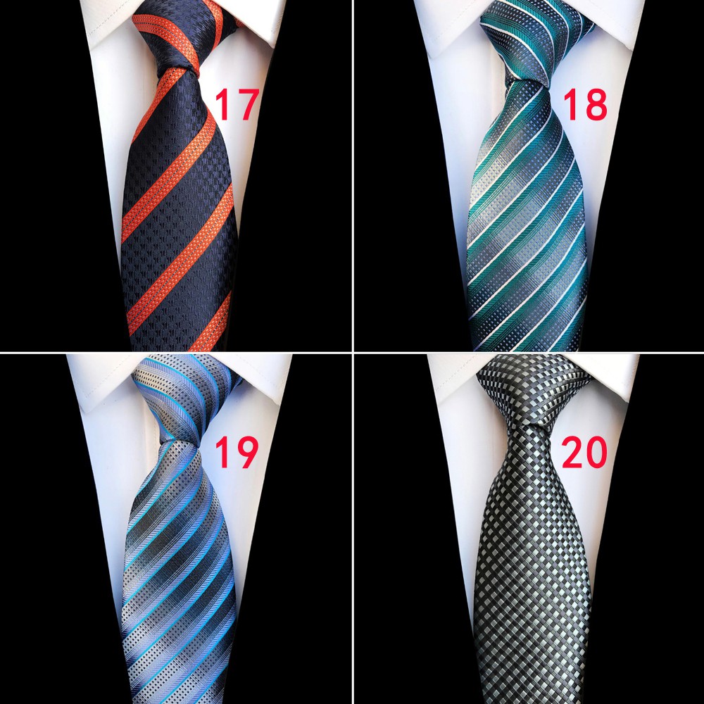 Cà Vạt Lụa 8cm Họa Tiết Sọc Caro Thời Trang Mới Cho Nam