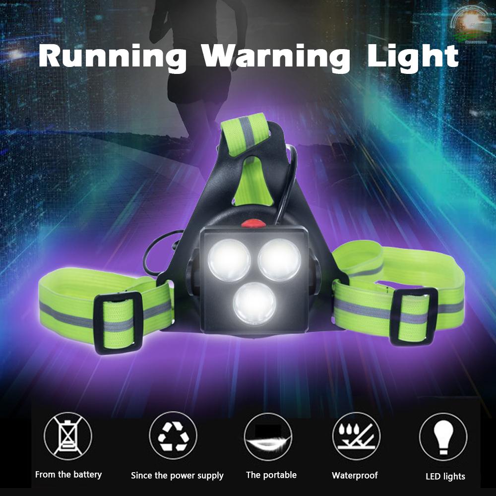 [Stevie]Portable USB Recharging Running Light Chest Light Outdoor Mountaineering Night Running Warning Light Running Safety Warning Lights