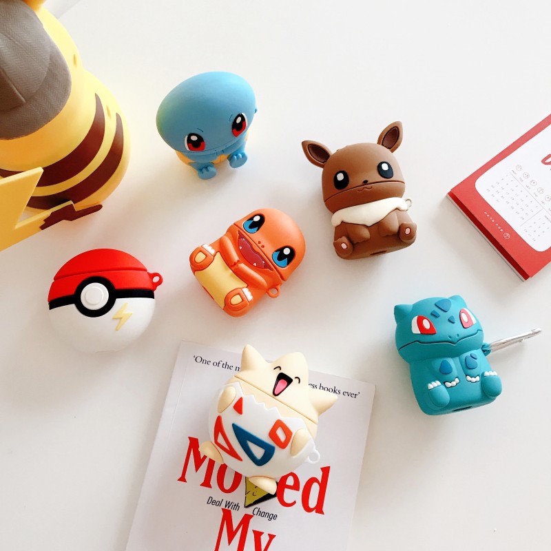 Vỏ bảo vệ Airpods 2 3 PRO Pokemon chất liệu nhựa silicone mềm mịn Hàng mới 4 Double B Store