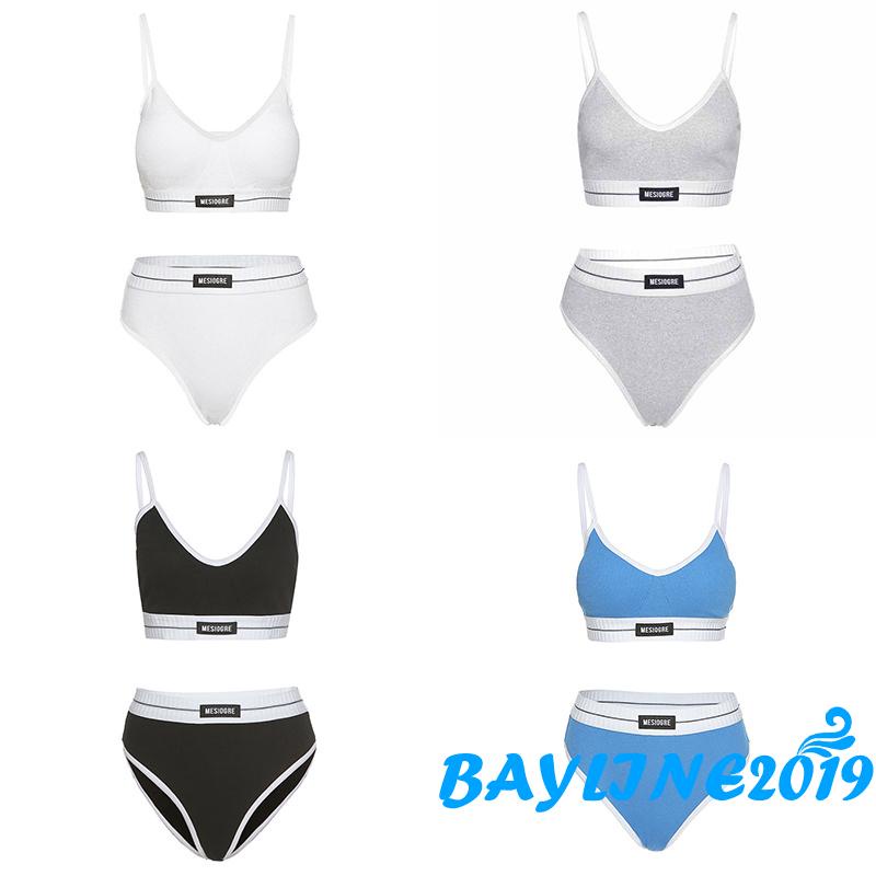 Bộ đồ lót 2 mảnh cổ chữ V hở lưng màu sắc thời trang quyến rũ cho nữ