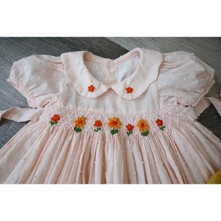 ĐẦM SMOCK CỔ SEN THÊU HOA