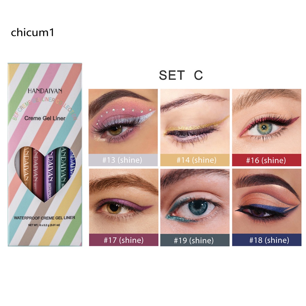 Set 6 gel kẻ mắt nhiều màu sắc thời trang
 | BigBuy360 - bigbuy360.vn