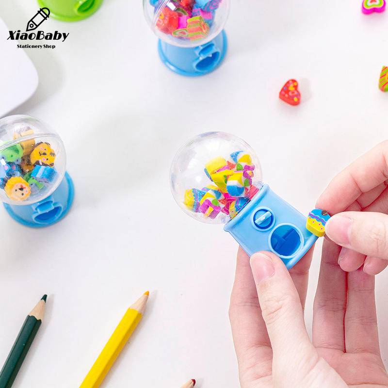 1 Bộ Gôm Tẩy Hình Máy Gashapon Mini Hoạt Hình Sáng Tạo Dành Cho Học Sinh