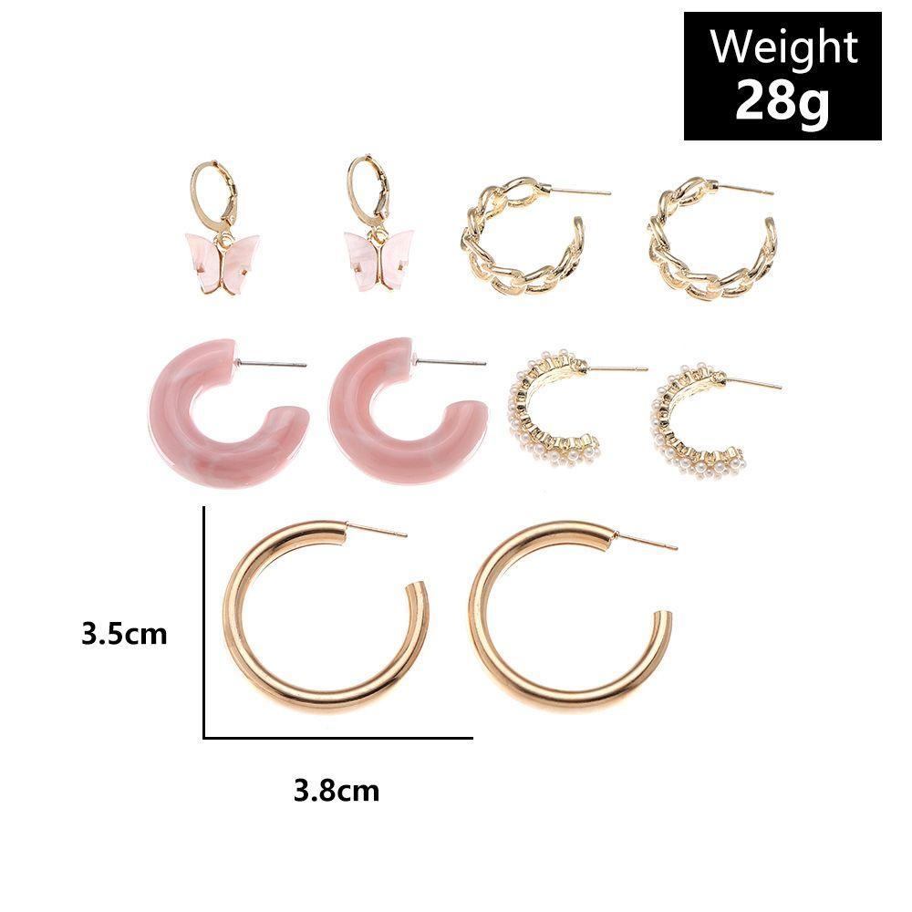 Bộ 5 / 6 / 9 Cặp Khuyên Tai Vòng / 9 Cặp Họa Tiết Trái Tim Màu Xanh Lá Cây Xinh Xắn Thời Trang Cho Nữ