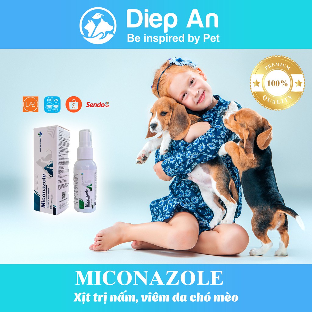Thuốc xịt trị nấm, viêm da Miconazole cho chó mèo 50ml