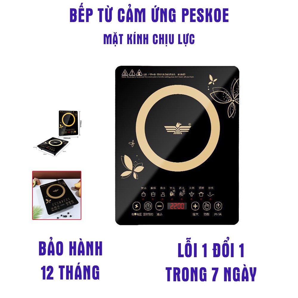 Bếp từ cảm ứng PESKOE mặt cứng chịu lực - Công suất lớn nhiệt độ cao - BẢO HÀNH 12 THÁNG