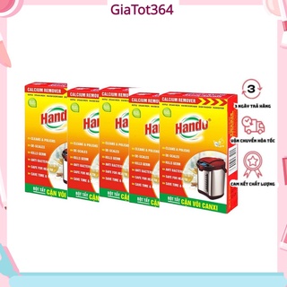 Combo 5 Hộp 2 gói bột tẩy cặn canxi (vôi)  Hando cho cây nước, ấm đun nước, bình nóng lạnh 150g