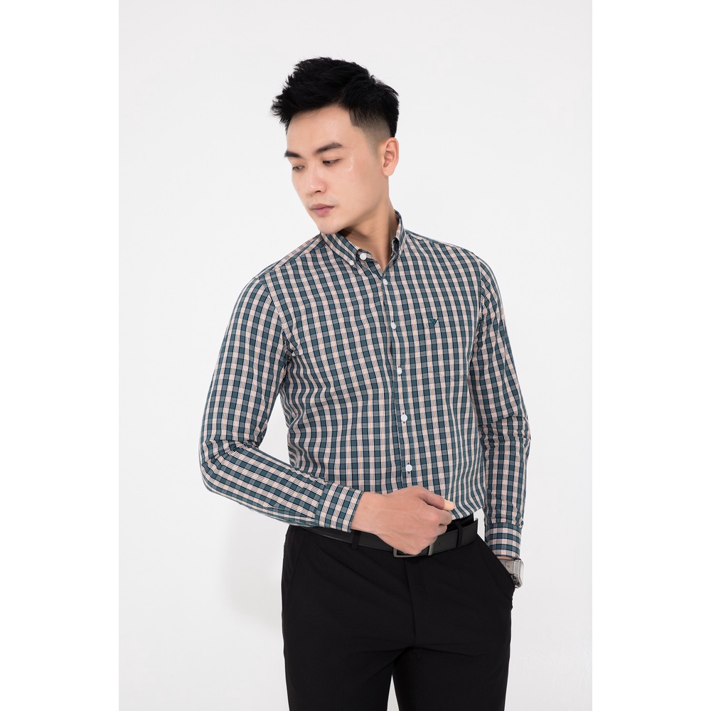 Áo sơ mi caro nam DARNELL dài tay slimfit vải cotton cao cấp ít nhăn mềm mịn thoáng mát DN0040