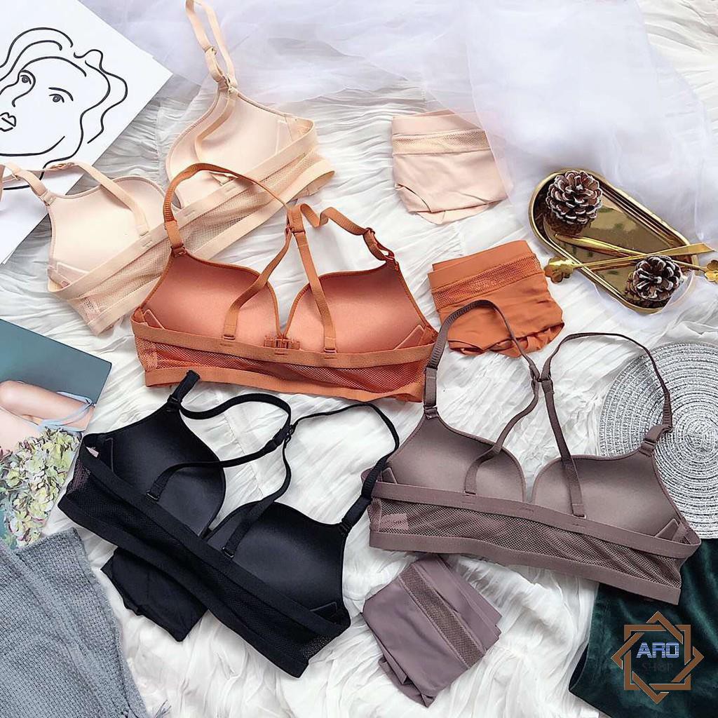 Bộ Đồ Lót Cài Trước, Dây Lưới Đệm Mỏng, Không Gọng CK Cao Cấp | BigBuy360 - bigbuy360.vn