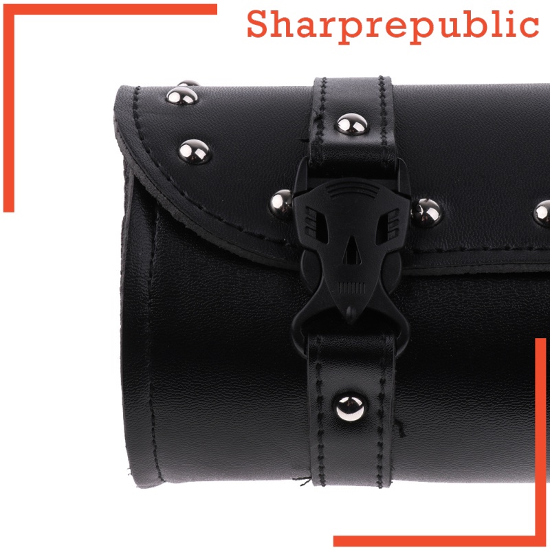 [SHARPREPUBLIC] Motorcycle Saddlebag PU Leather Round Barrel Roll Tool Bag for Harley | BigBuy360 - bigbuy360.vn