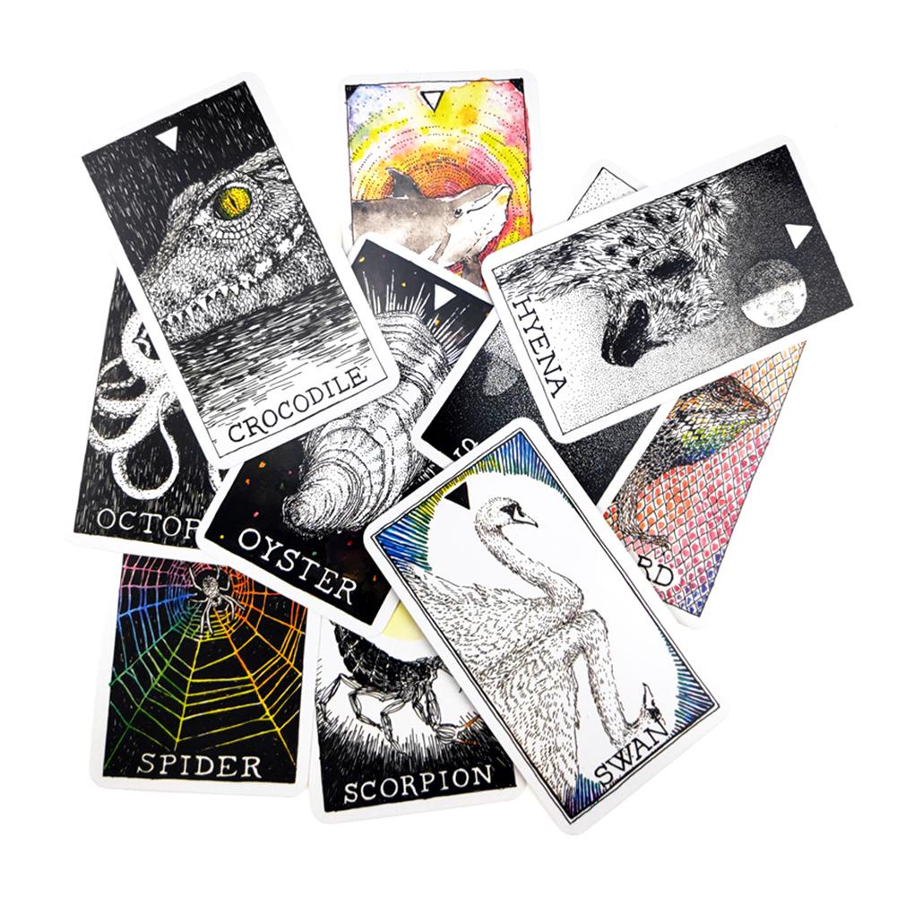 Bộ 63 thẻ bài tarot in hình động vật bằng tiếng Anh