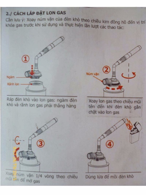 Đèn khò ga đôi lắp bình gas mini kovea