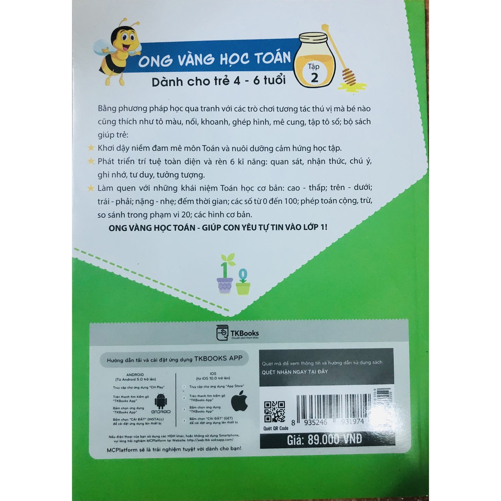 Sách - Ong Vàng Học Toán Dành Cho Trẻ 4-6 tuổi tập 2