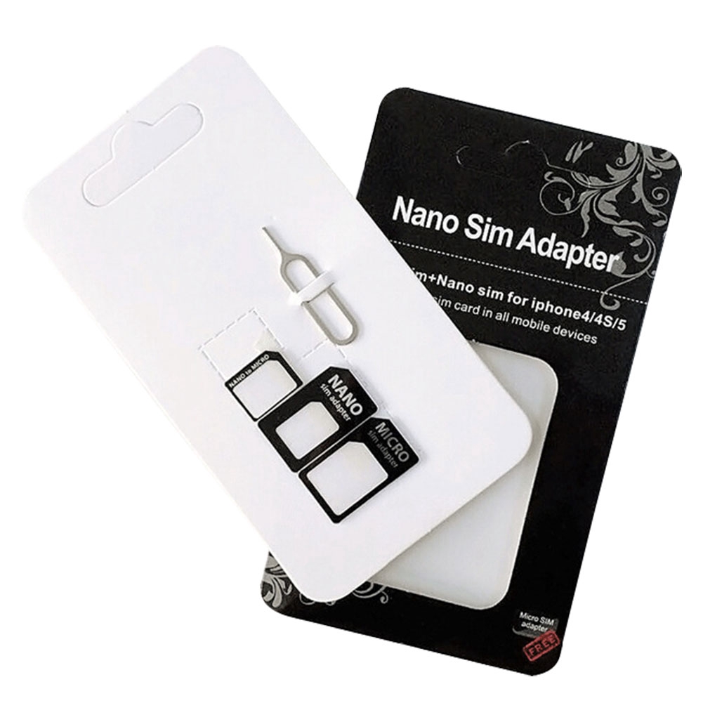 Adapter chuyển đổi Nano SIM MicroSIM cho IPhone 5 4S 4 Nanosim → SIM Card/ MicroSIM