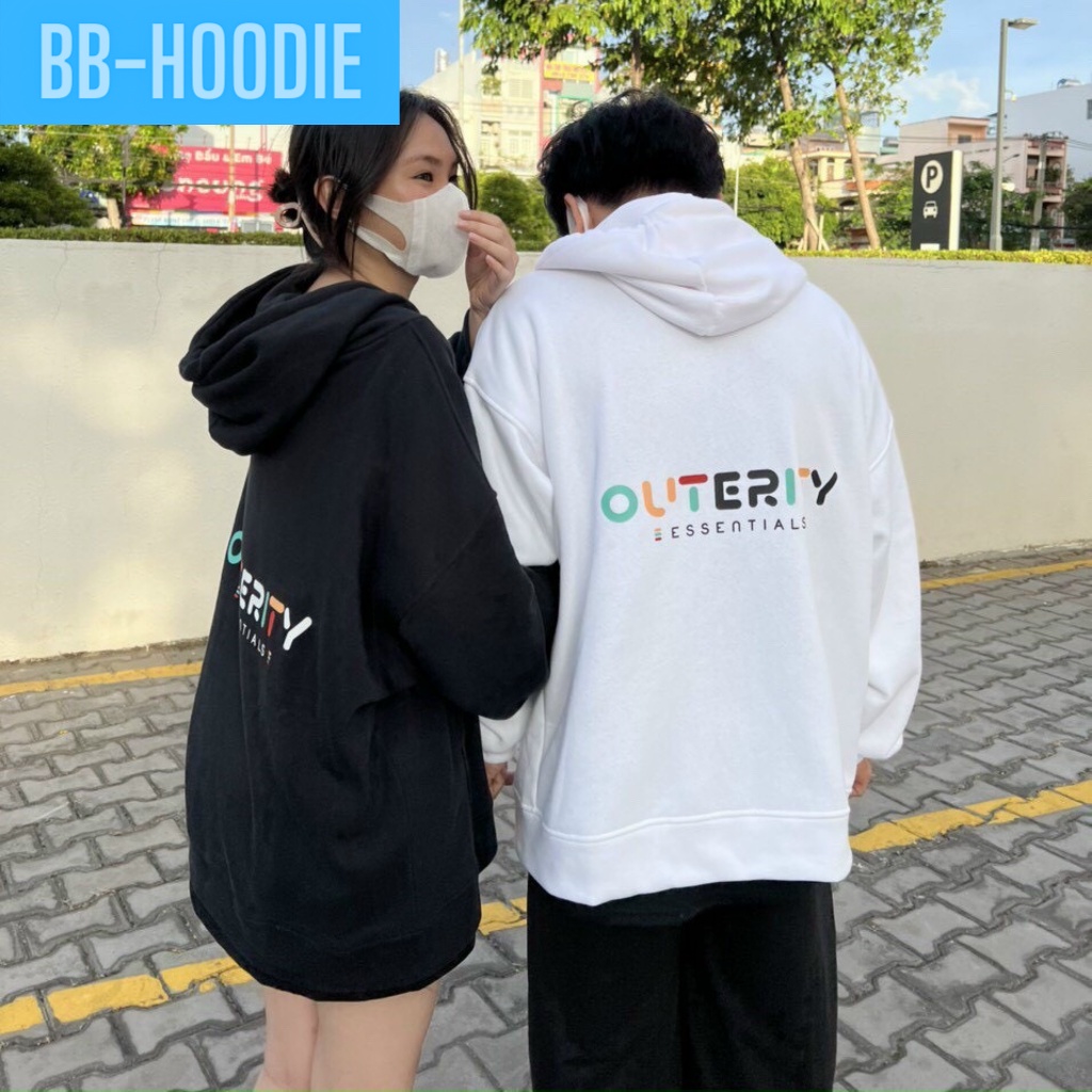 Áo khoác hoodie nam nữ zip vải nỉ có mũ nón form rộng in OUTERITY ulzzang thời trang - TP822