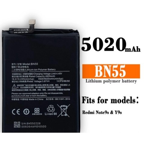 Pin Xiaomi Redmi Note 9S BN55 5020mAh | Hàng Nhập Khẩu | Tặng bộ tháo mở + seal dán