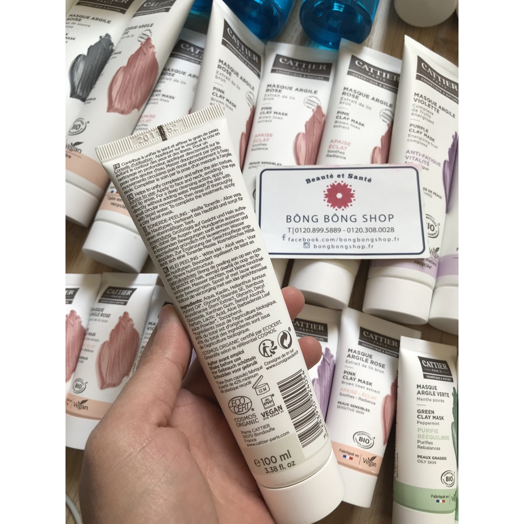 Tẩy da chết đất sét trắng Cattier Gommage Argile Blanche Aloe Vera