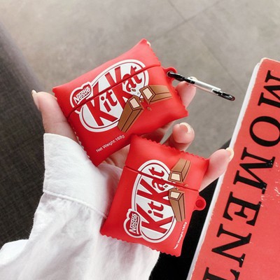 Cute Airpods 1 2 pro case Nestle Kitkat chocolate 3D soft silicone protective cover for apple wireless bluetooth headset
