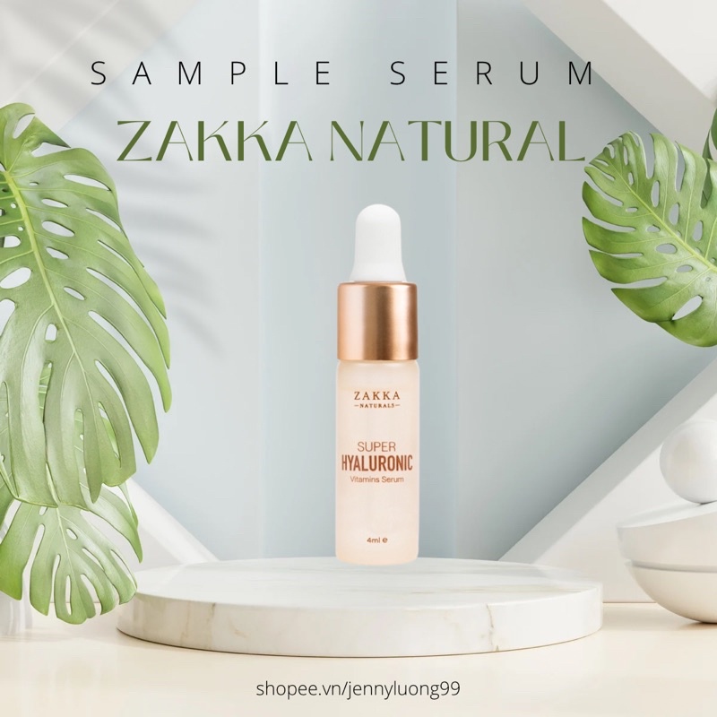 Sample Serum (Tinh Chất) Cấp Nước Zakka Naturals Super Hyaluronic Vitamins Serum 4ml