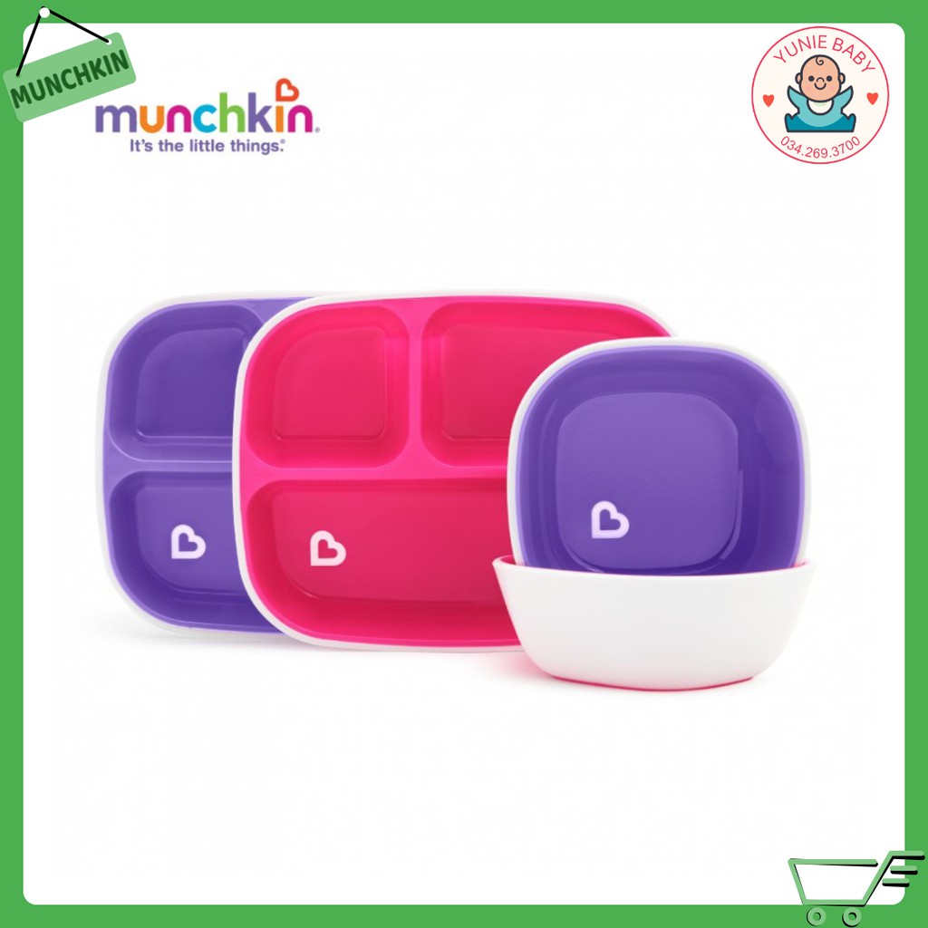 BỘ 2 ĐĨA - BÁT CHIA NGĂN CHỐNG TRƯỢT MUNCHKIN