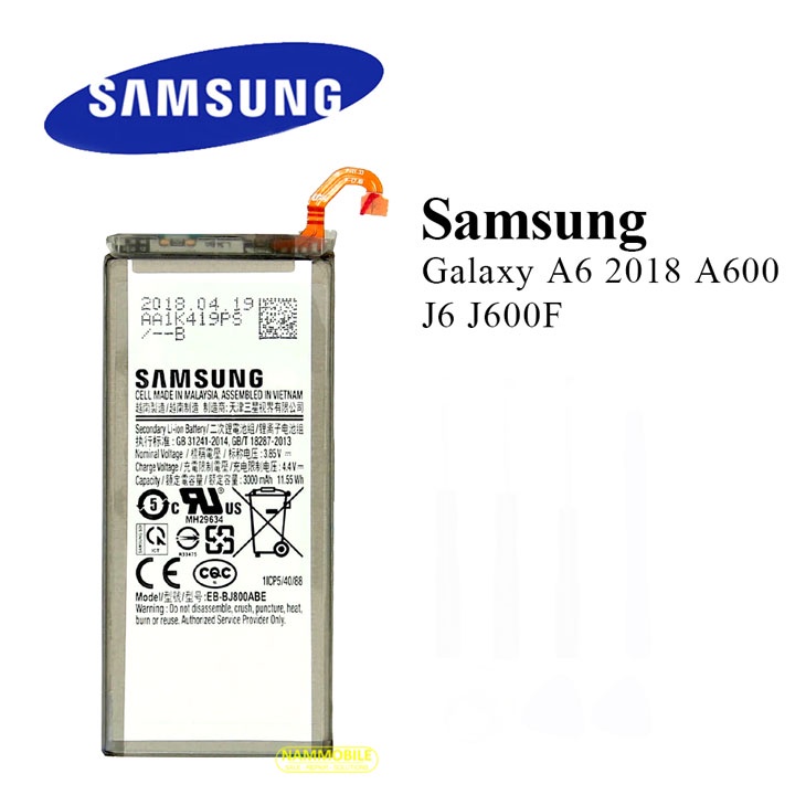 Pin Samsung Galaxy A6, J6, J8 2018, A600, J600, J800 EB-BJ800ABE 3000mAh Zin + Tặng Keo dán Pin + FreeShip