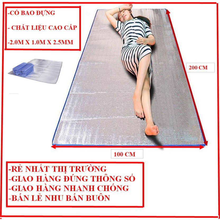 ( CÓ TÚI ĐỰNG) Chiếu ngủ trưa cá nhân văn phòng 100cm X 200cm, dày 2.5mm 2242 shop đào hải