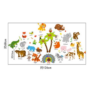 Decal  tranh dán tường vườn thú Con Công Cho Bé