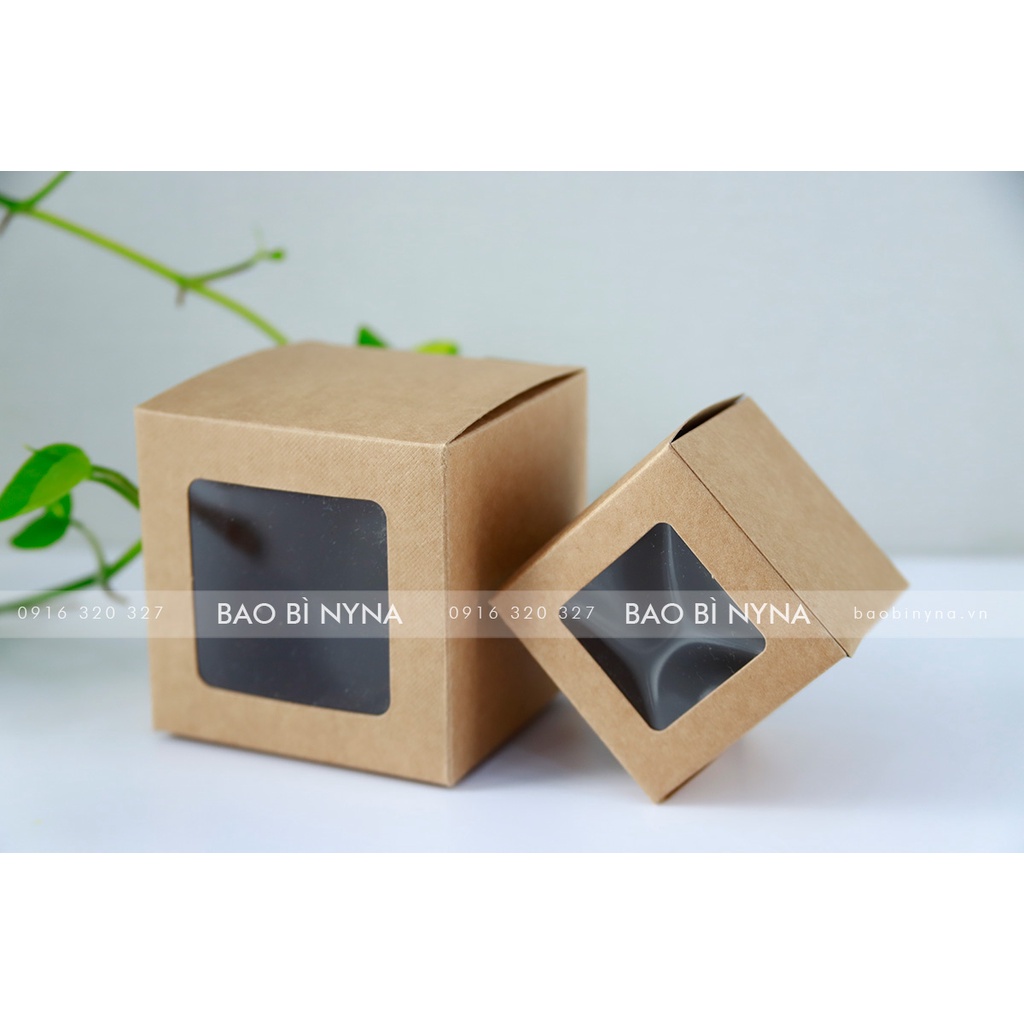 Hộp có kính giấy Kraft hình vuông