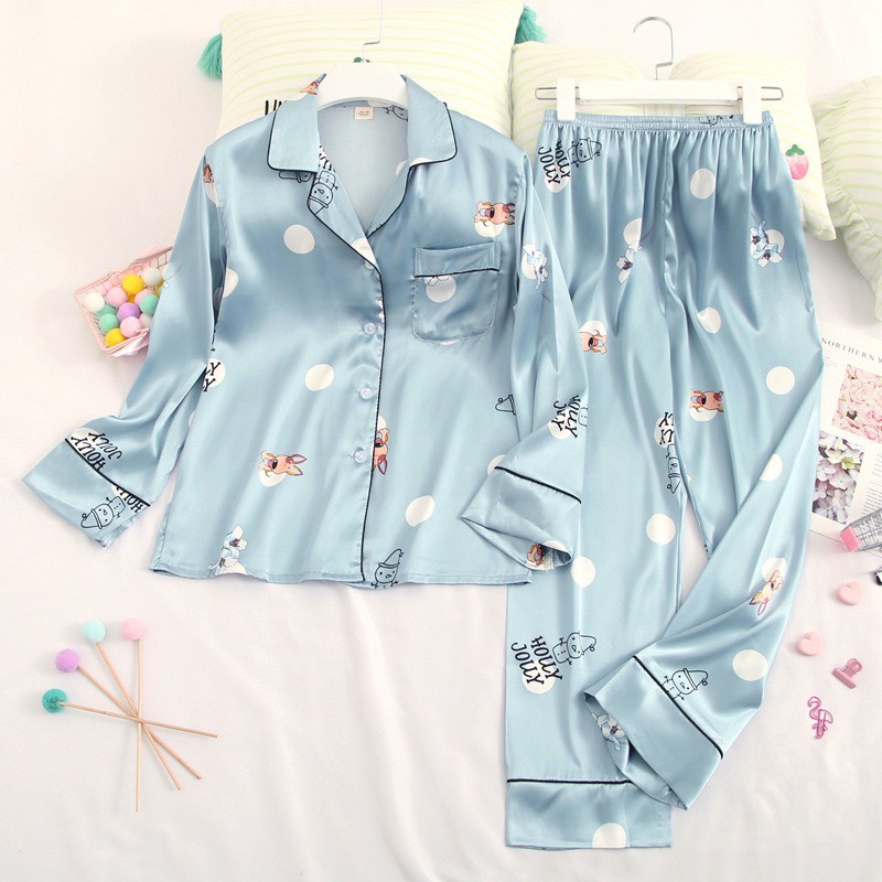 Pajamas Đồ Ngủ Mặc Nhà Lụa Mềm Mịn FreeSize AMANTA AMTPY039